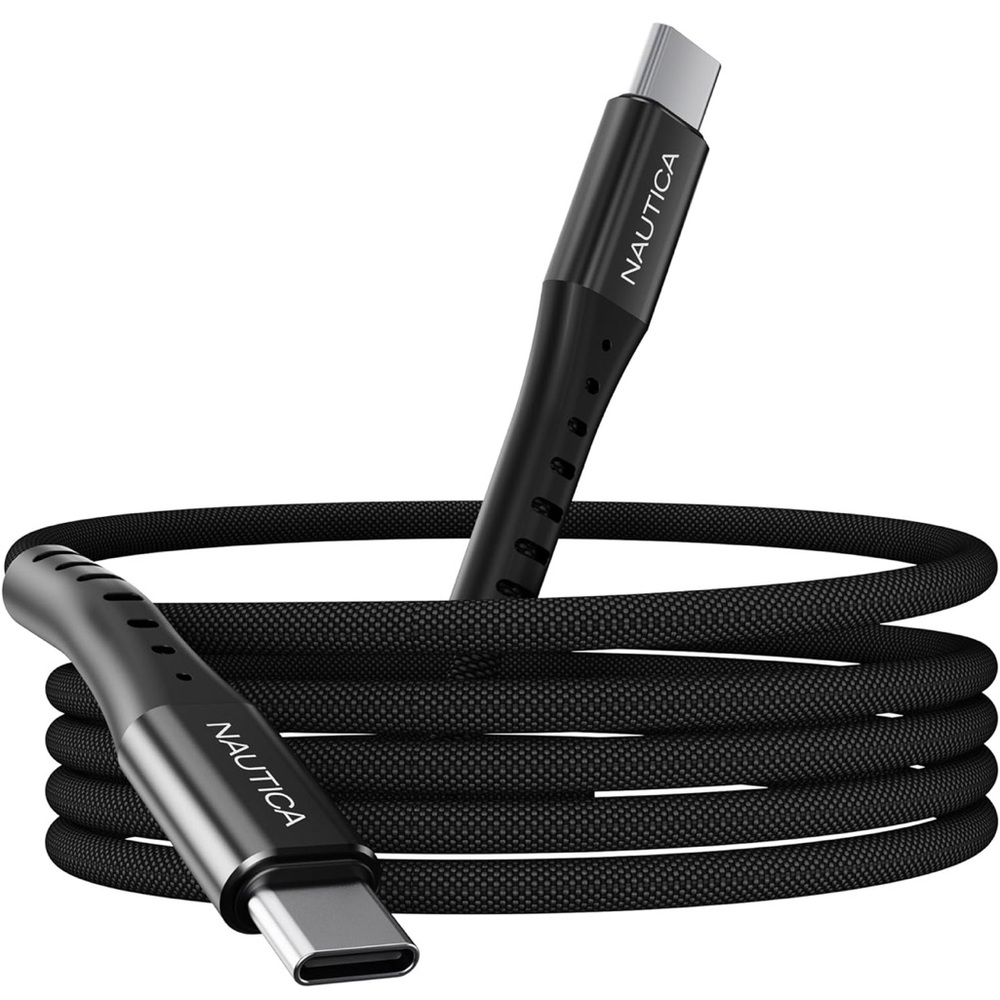 Nautica Black USB-C Cable 6 ft. Fast charging